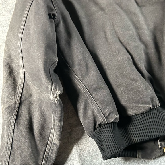 Vintage Carhartt Jacket Mens XL Black Detroit Santa Fe Duck Canvas 90s USA Made - Picture 7 of 8